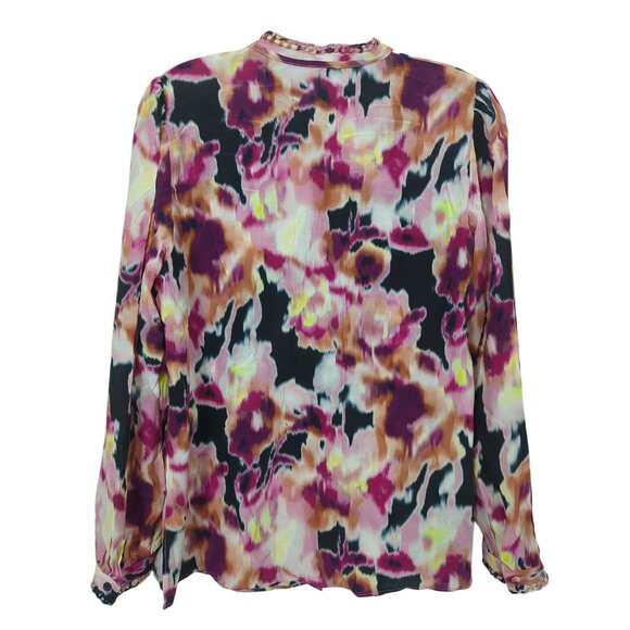 Kobi Halperin Mabel abstract Floral art career‎ soft elegant silk blouse size S - Picture 2 of 16